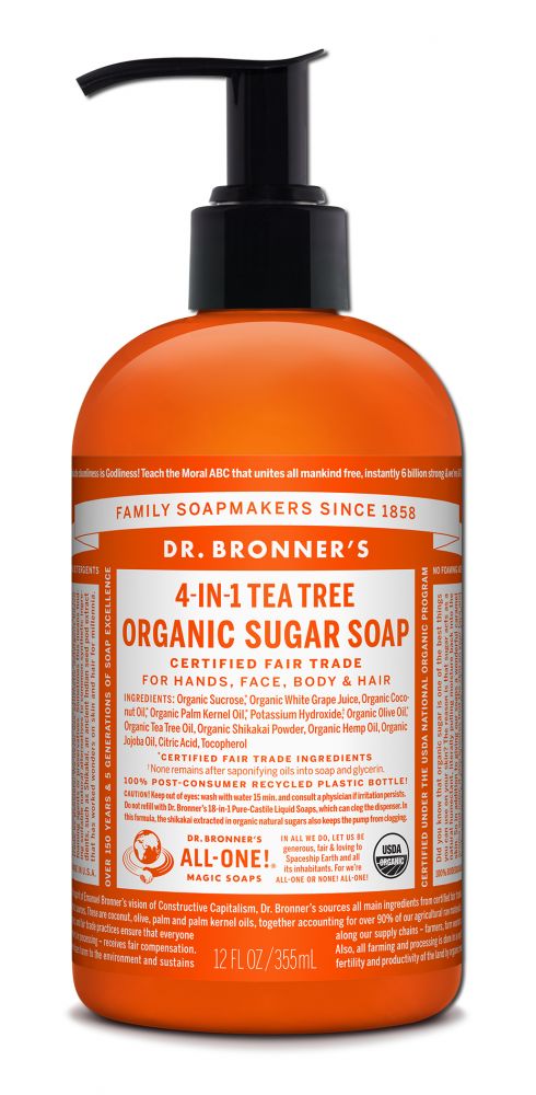Dr. Bronner's Tea Tree Organic Sugar Soap - 12 fl oz