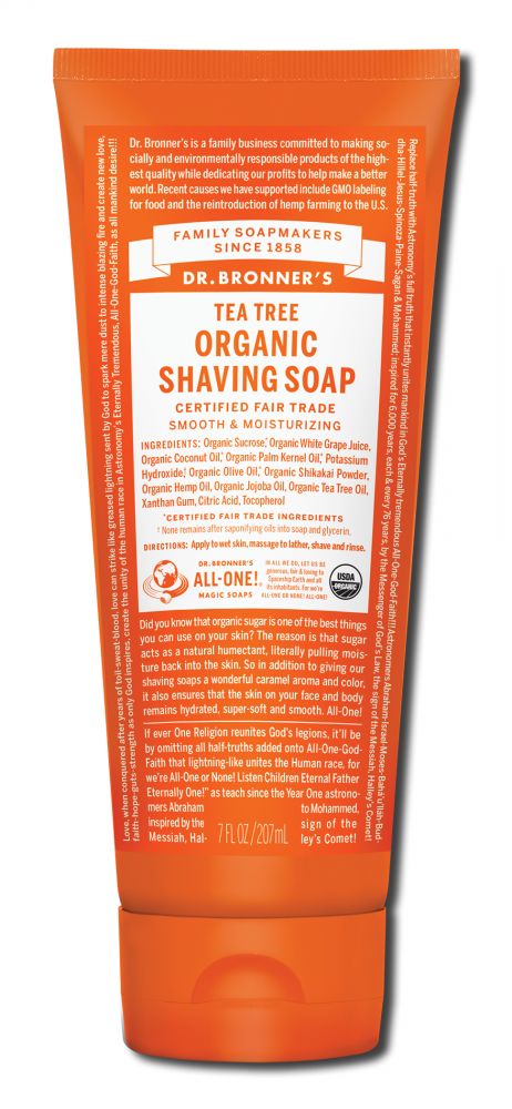 Dr. Bronner's Tea Tree Organic Shaving Soap - 7 oz