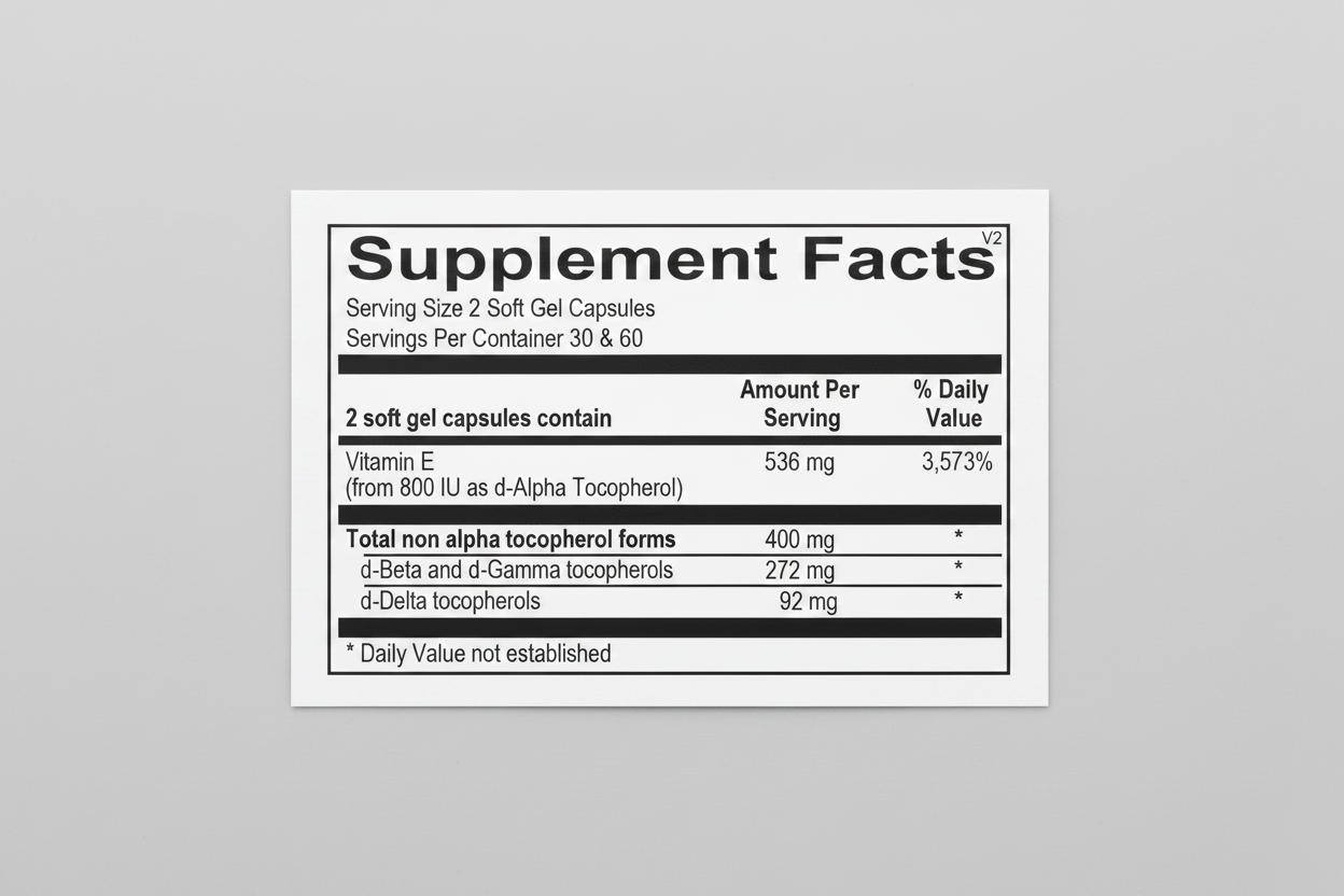 Ortho Molecular Products Natural Vitamin E Mixed 60 Softgels