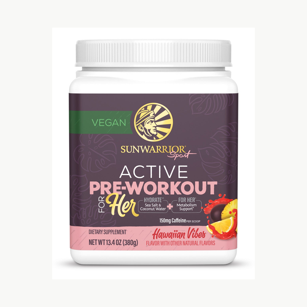Sunwarrior Active Pre Workout for Her Hawaiian Vibes 380g official front image