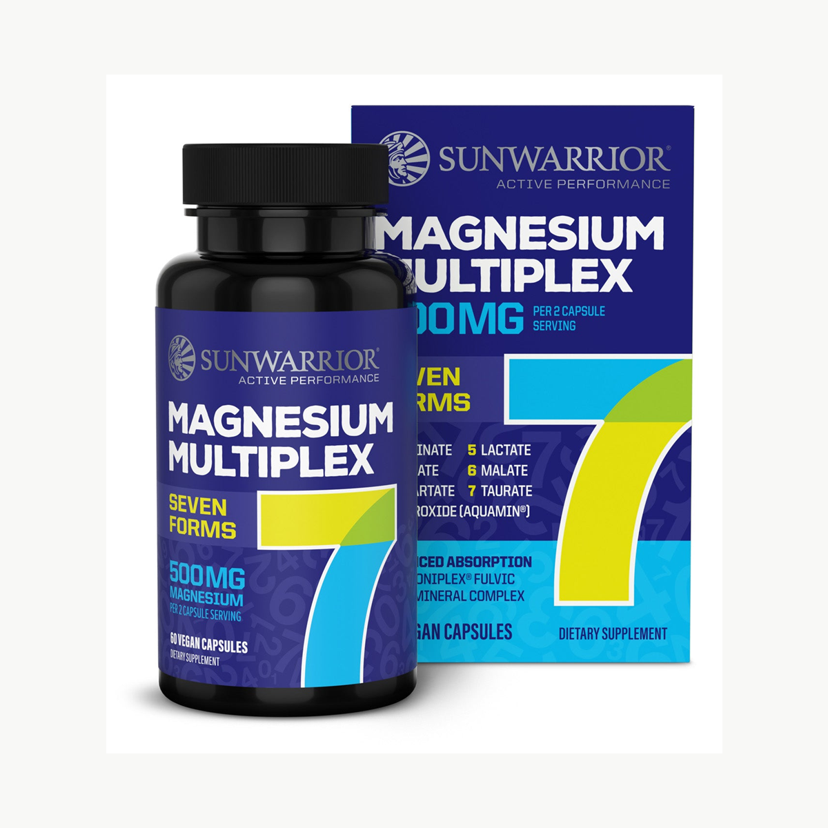 Sunwarrior Active Performance Magnesium Multiplex 500mg 60 Caps official front image