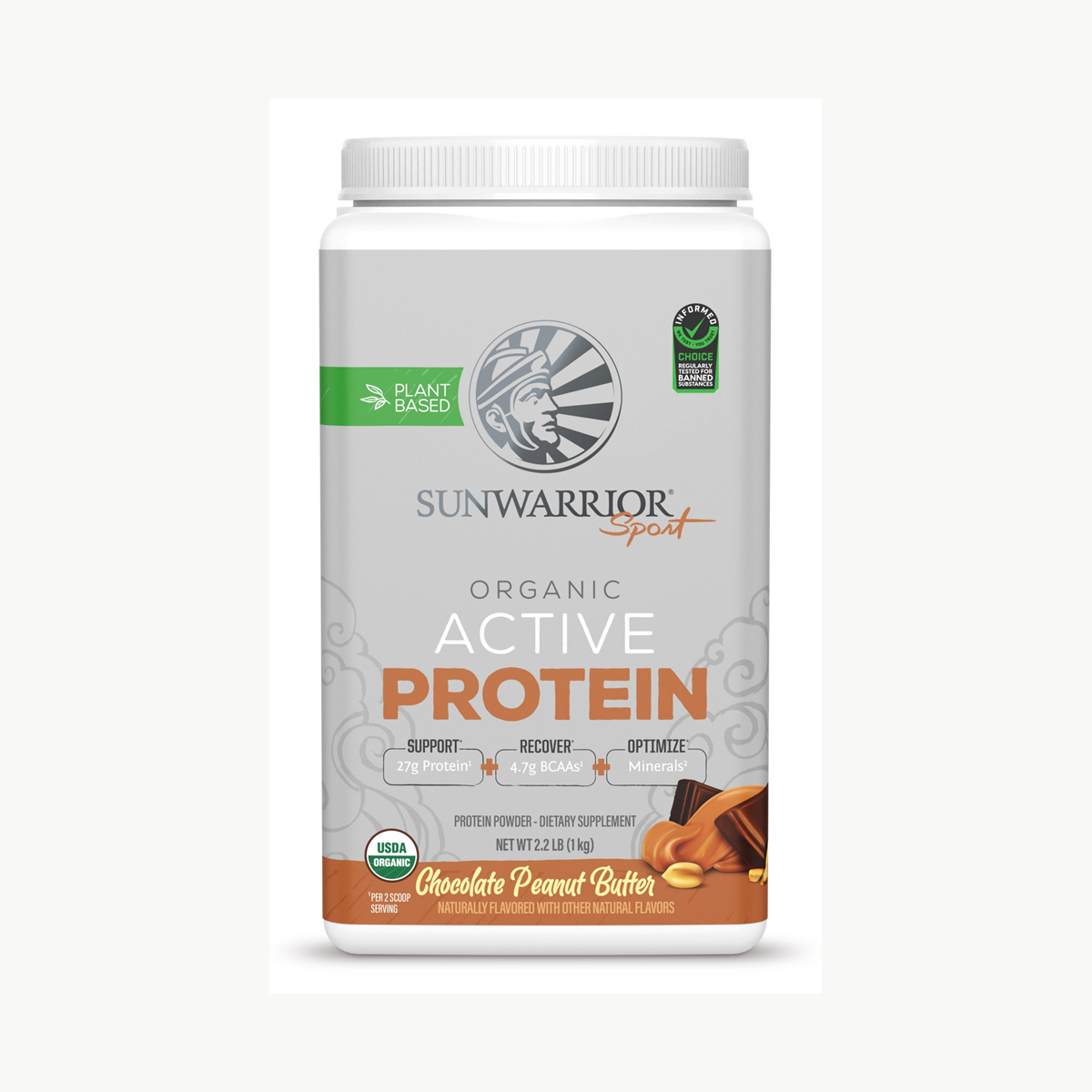 Sunwarrior Active Protein Chocolate Peanut Butter 1kg official front image