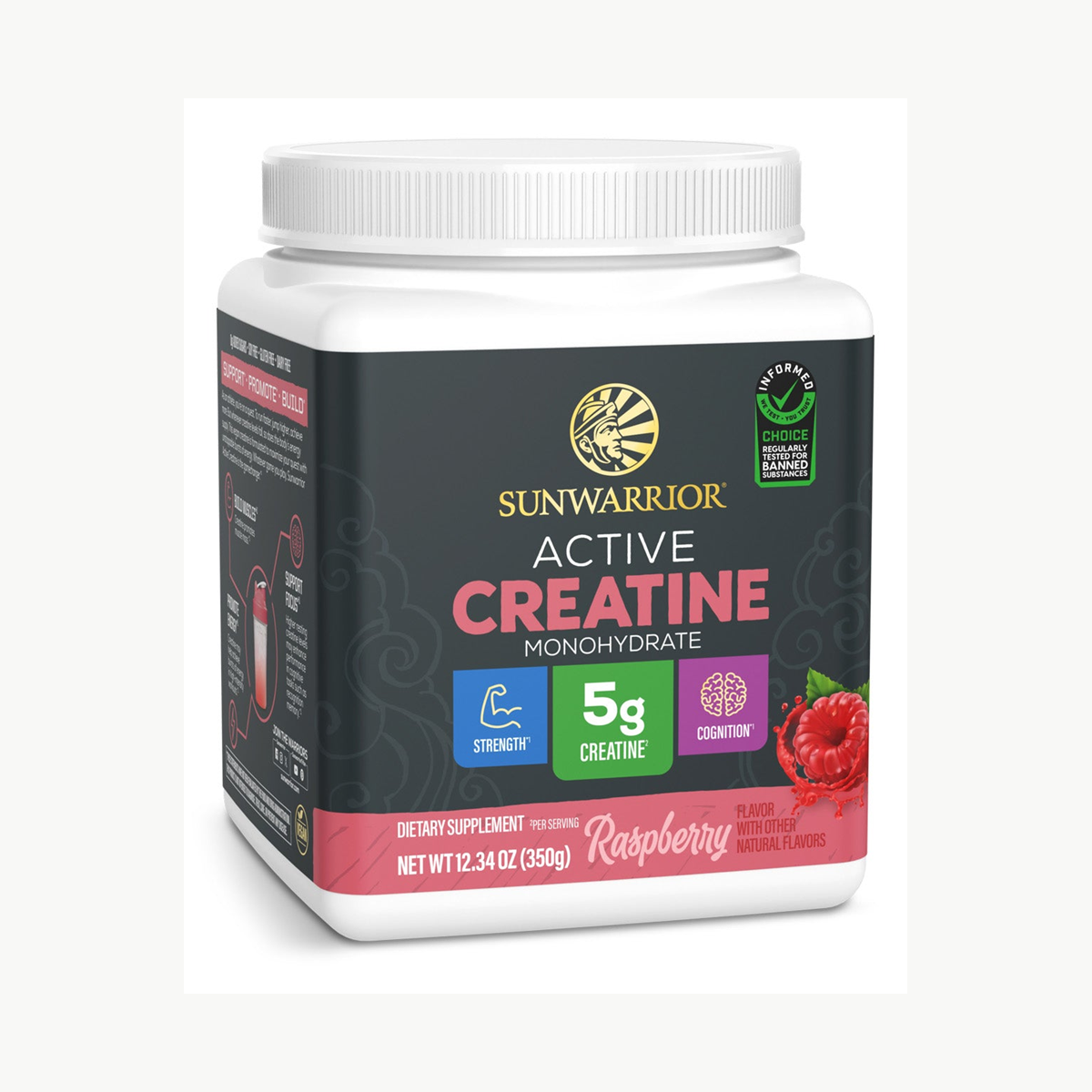 Sunwarrior Active Creatine Raspberry 350g official front image