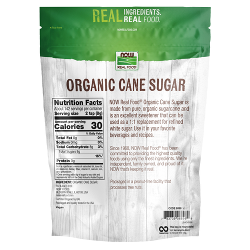NOW Foods Organic Cane Sugar 2.5 Lb | USDA Organic Sweetener