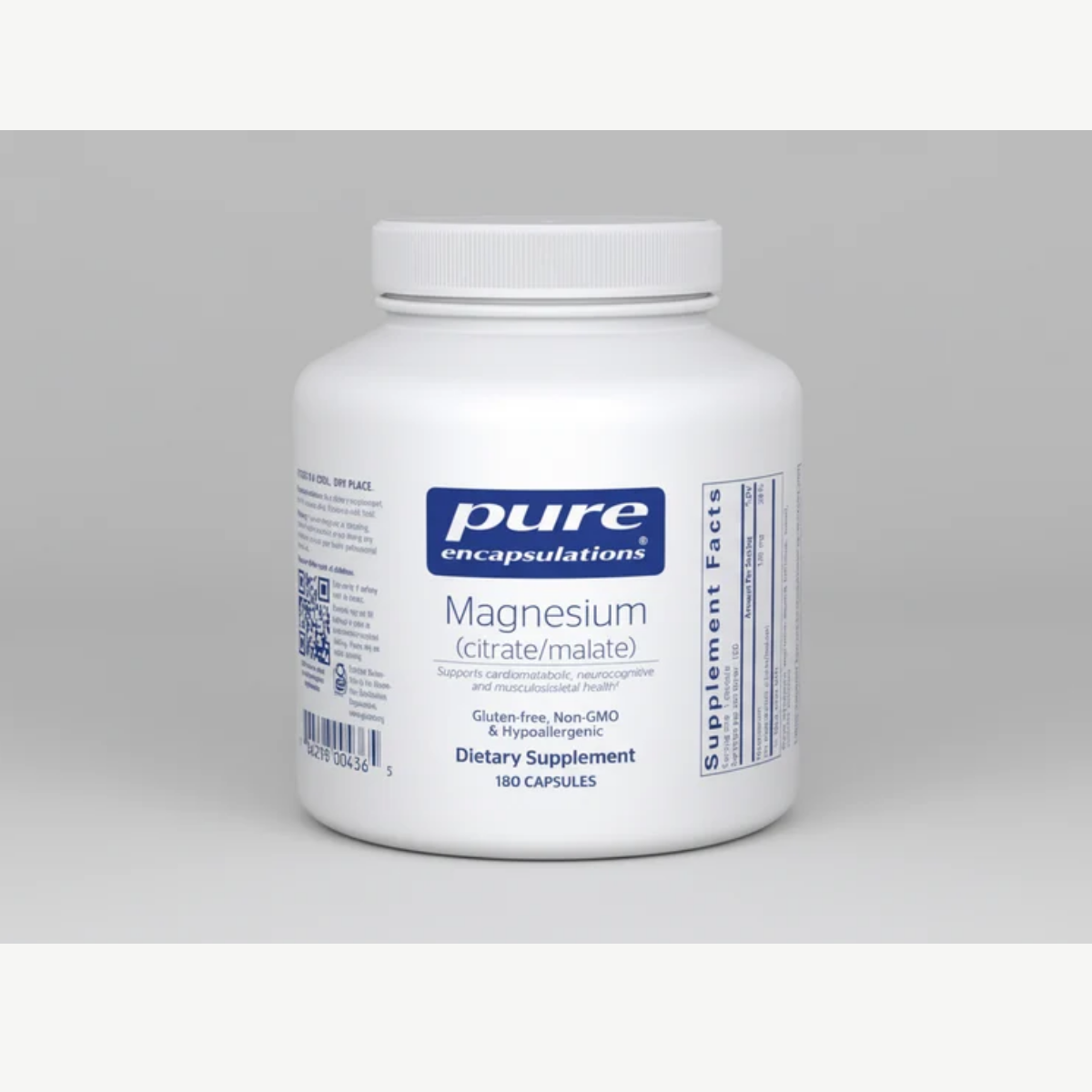 Pure Encapsulations Magnesium (citrate/malate) - 180 Capsules front label