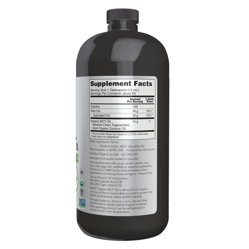NOW Sports Organic MCT Oil 32 fl oz