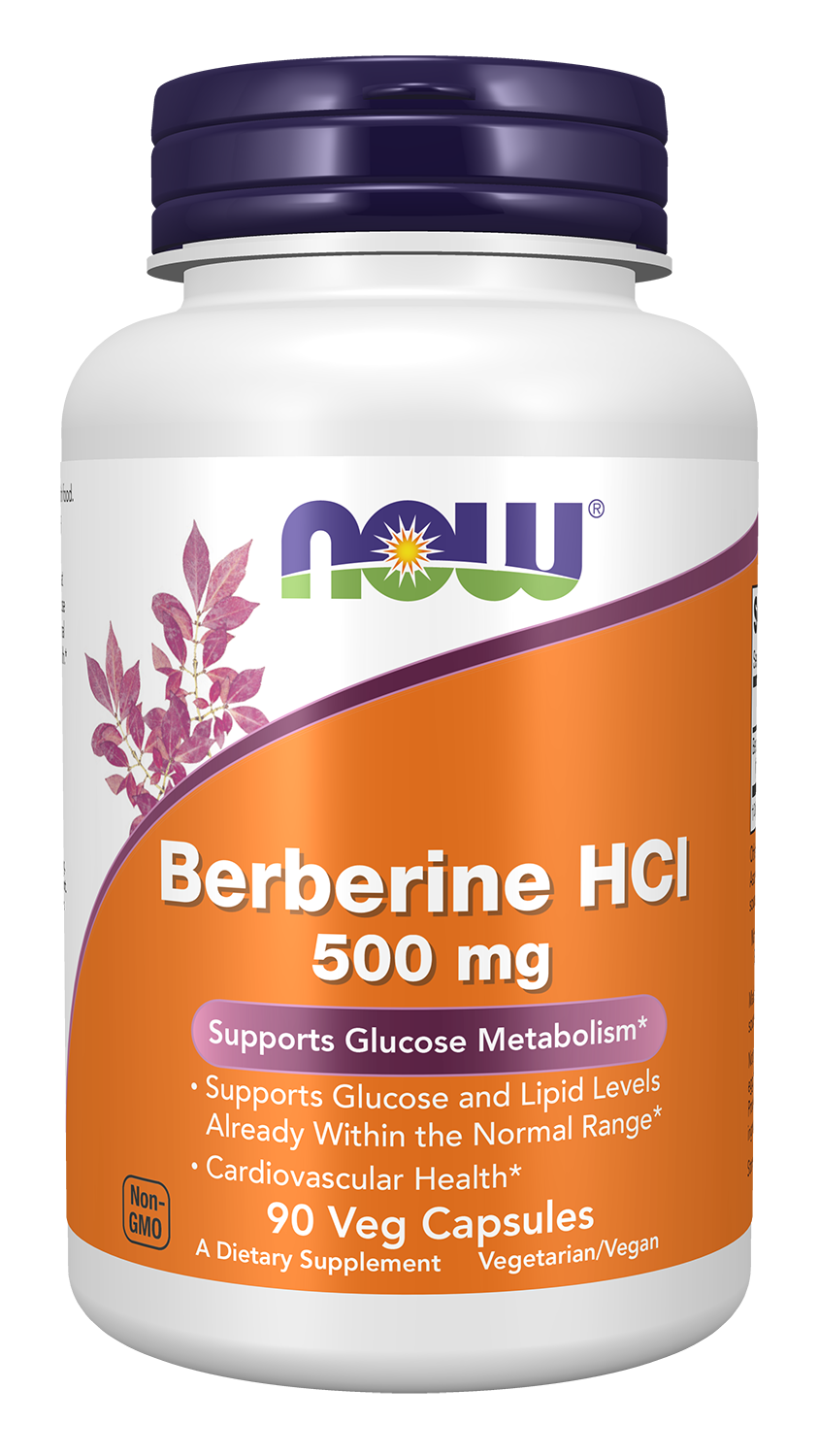 NOW Foods Berberine HCl 500 mg - 90 Veg Capsules front package image
