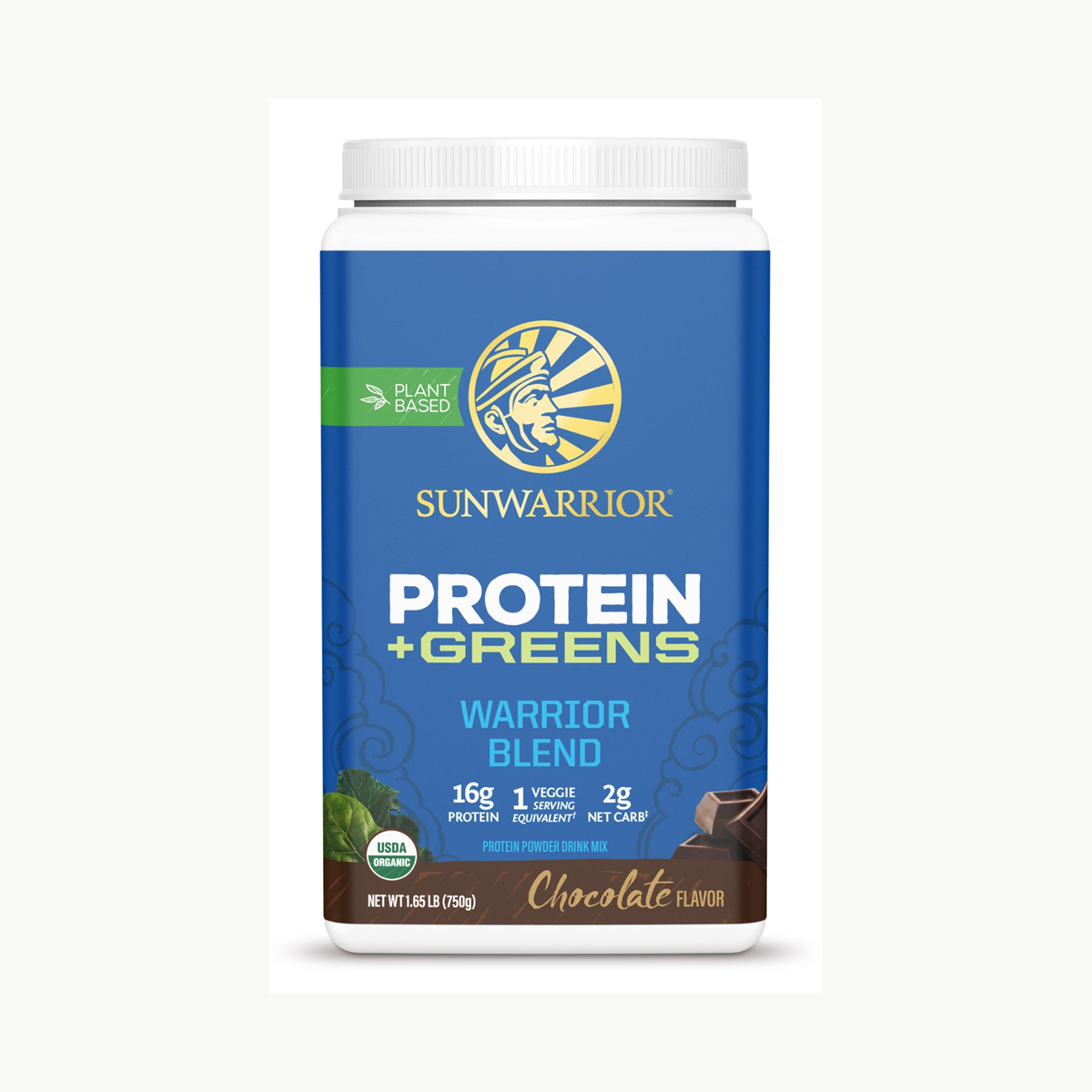 Sunwarrior Warrior Blend+Greens Chocolate 750g official front image