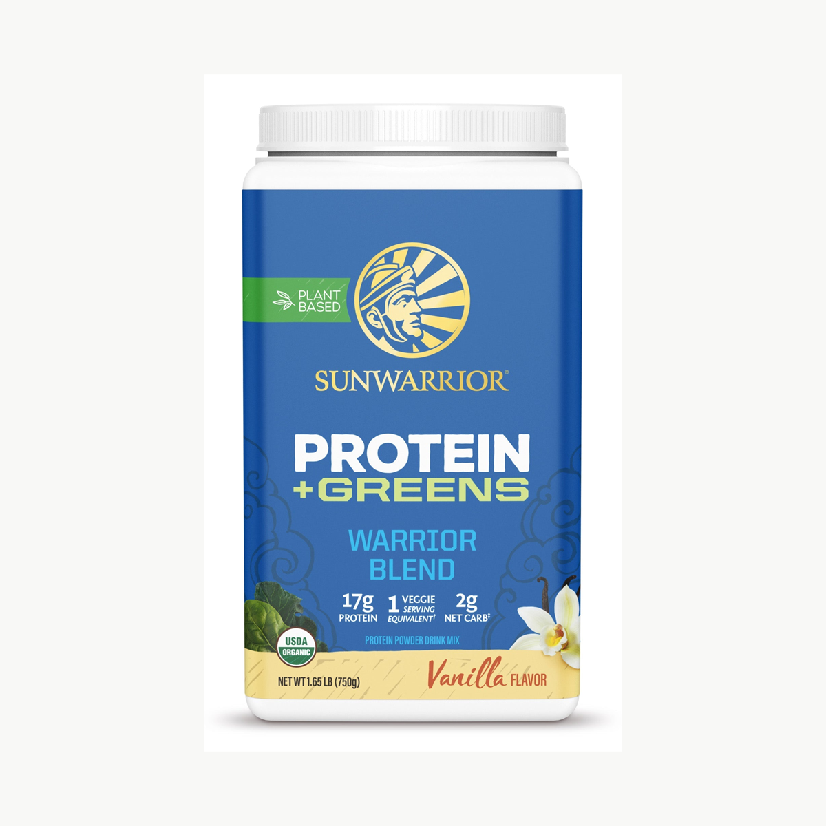 Sunwarrior Warrior Blend+Greens Vanilla 750g official front image