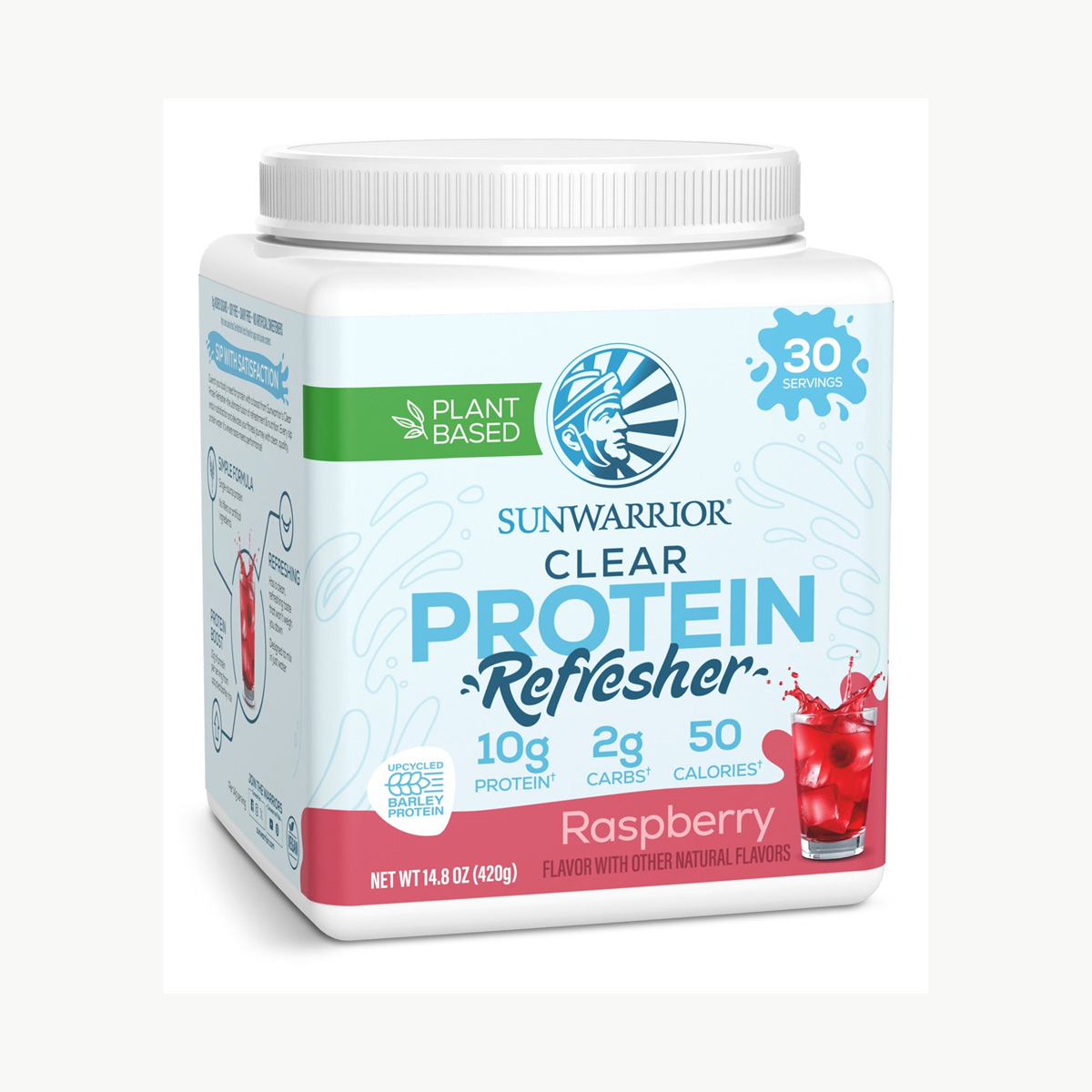 Sunwarrior Clear Protein Refresh Raspberry 420g official front image