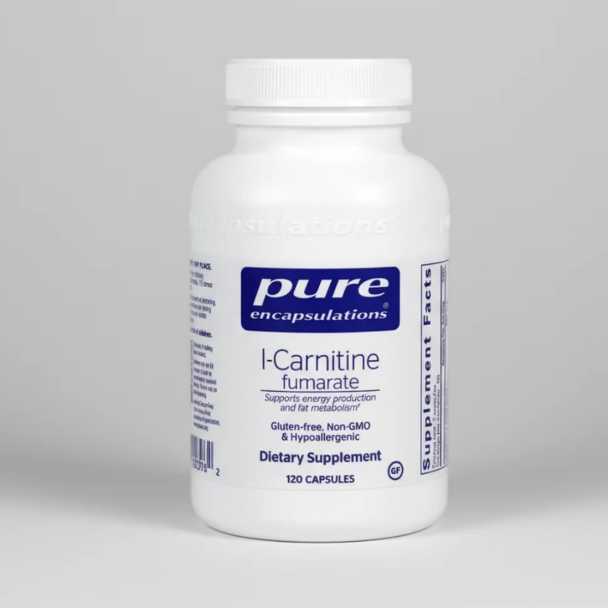 Pure Encapsulations L-Carnitine Fumarate - 120 Capsules front label