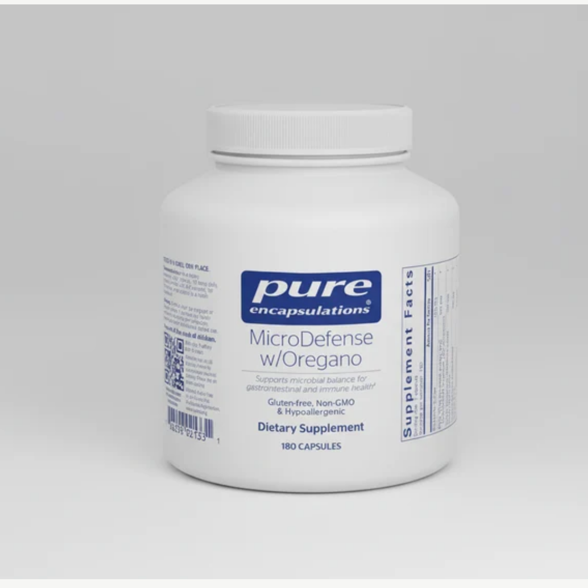 Pure Encapsulations MicroDefense with Oregano - 180 Capsules front label
