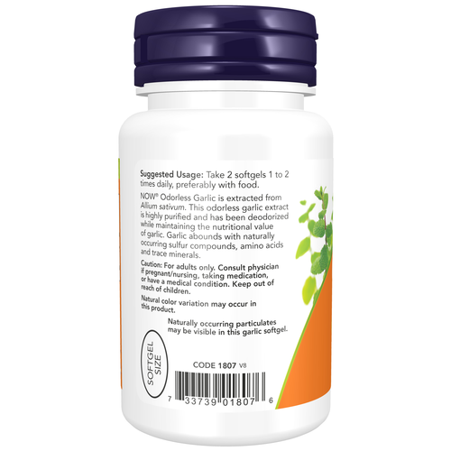 NOW Foods Odorless Garlic 100 Softgels