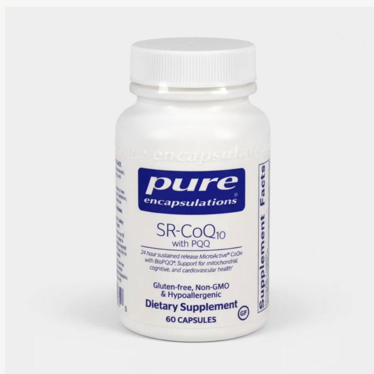 Pure Encapsulations SR-CoQ10 with PQQ 60 Caps | Sustained-Release CoQ10 front label