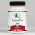 Supplement bottle labeled 'RegeneVasc' by Ortho Molecular Products on a white background