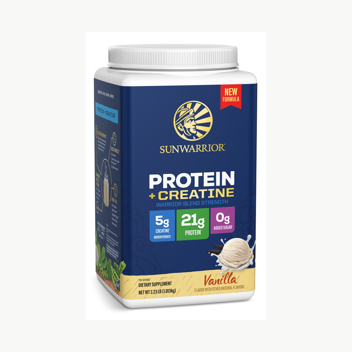 Sunwarrior Warrior Blend Strength+ Creatine Vanilla 1012.5g official front image