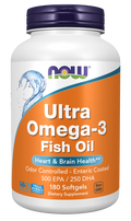 NOW Foods Ultra Omega-3 Fish Oil (Bovine Gelatin) - 180 Softgels front package image