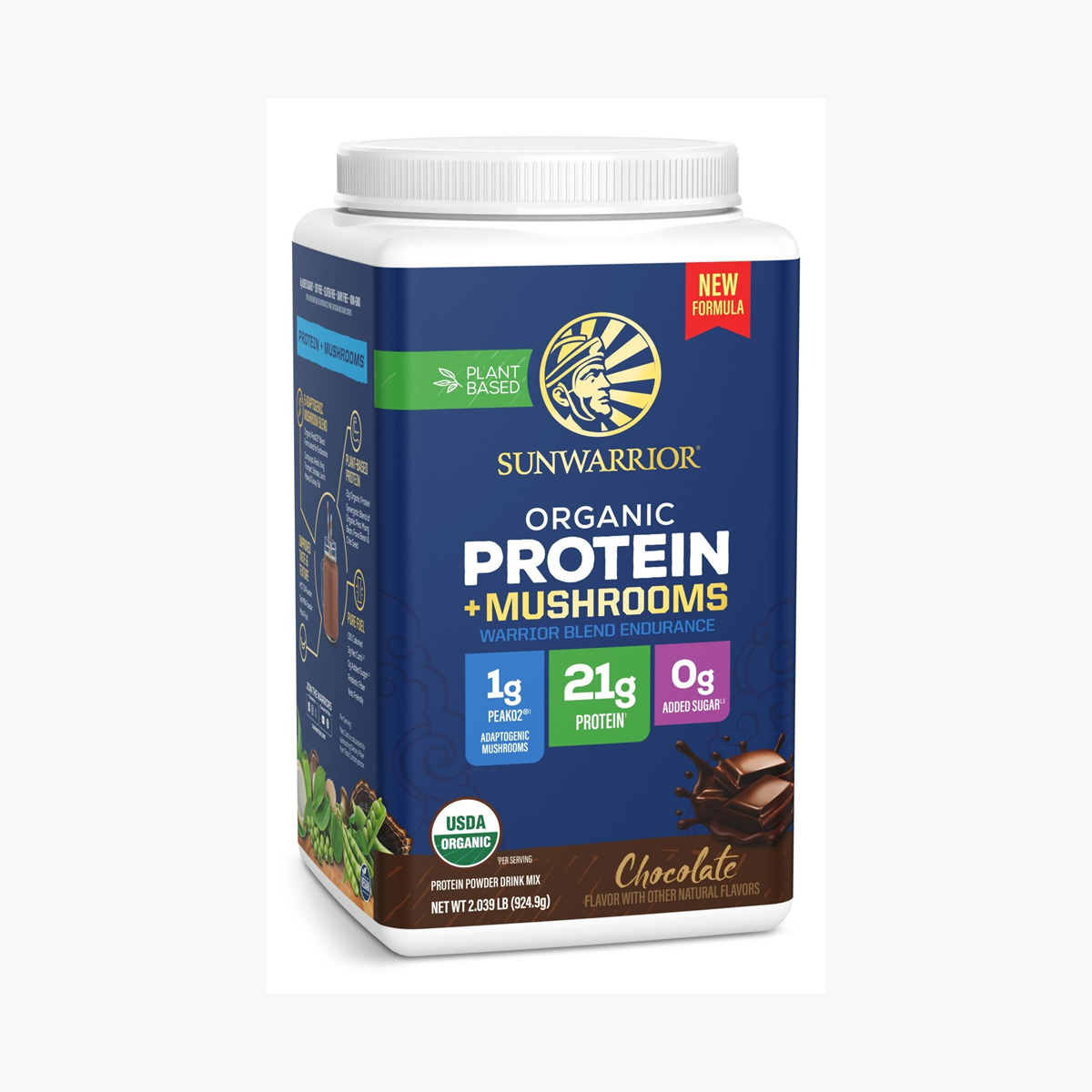 Sunwarrior Warrior Blend Endurance+ Mushrooms Chocolate 924.63g official front image