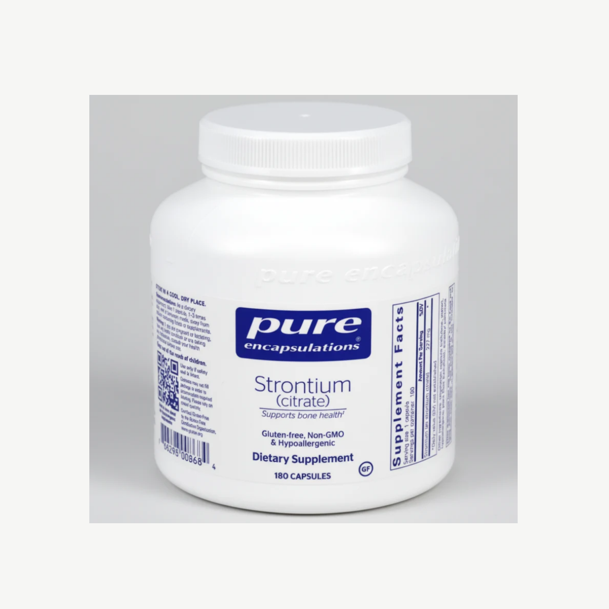 Pure Encapsulations Strontium (citrate) - 180 Capsules front label