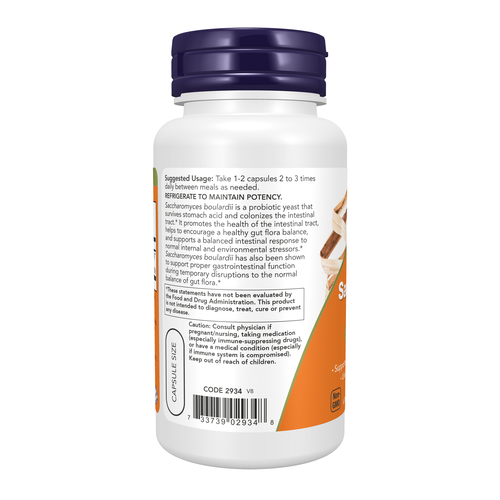 NOW Foods Saccharomyces Boulardii 60 Veg Capsules