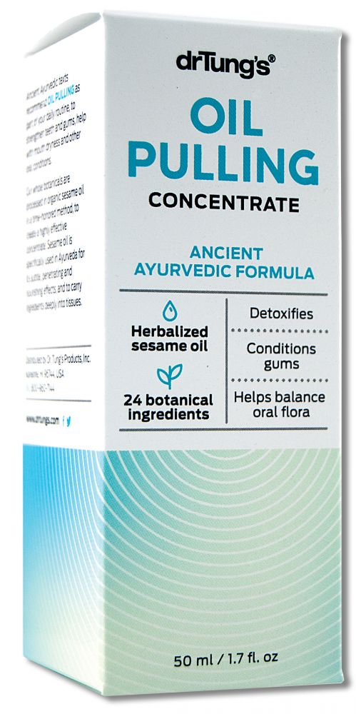 Dr. Tung's Oil Pulling Concentrate 1.7 fl oz bottle and packaging