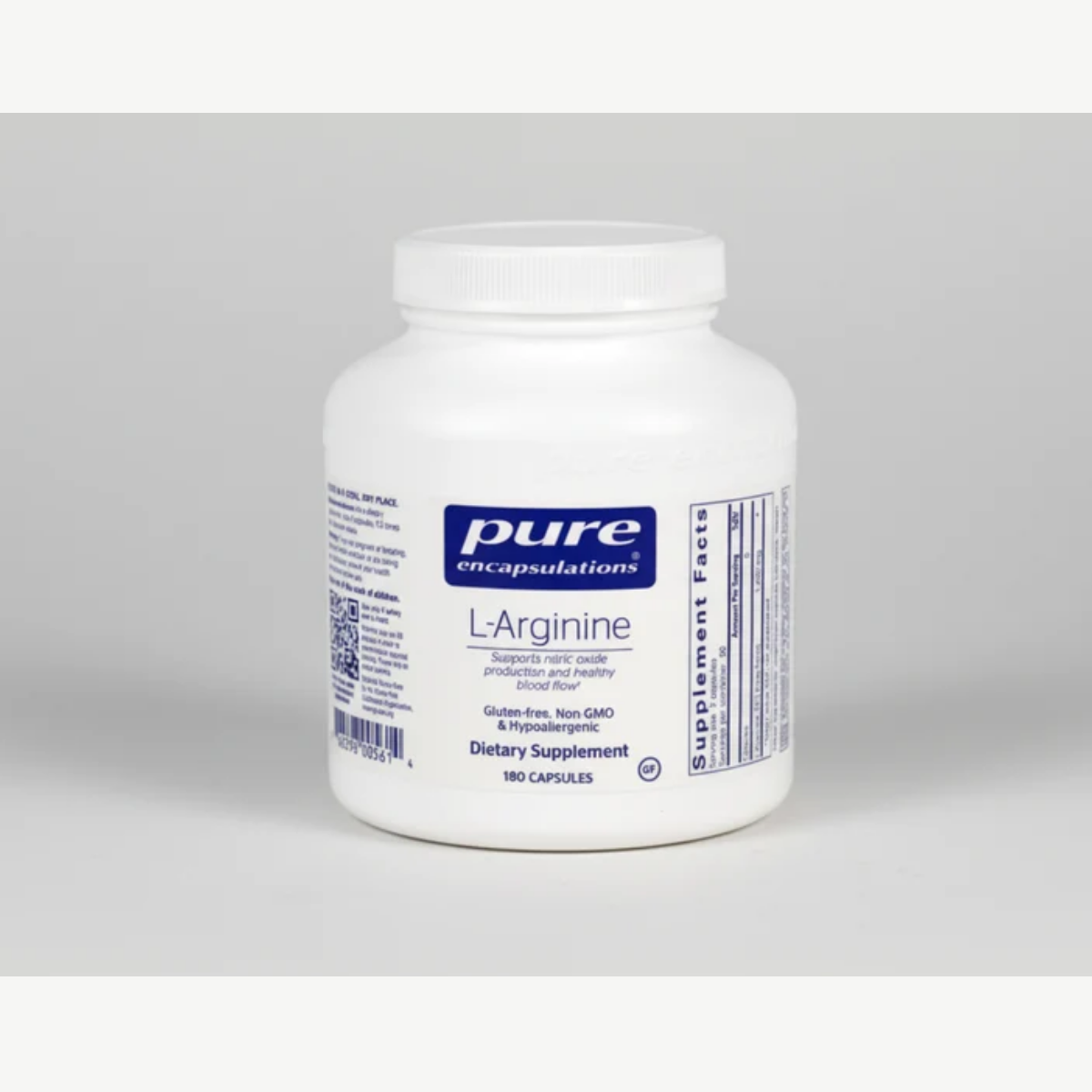Pure Encapsulations L-Arginine - 180 Capsules front label