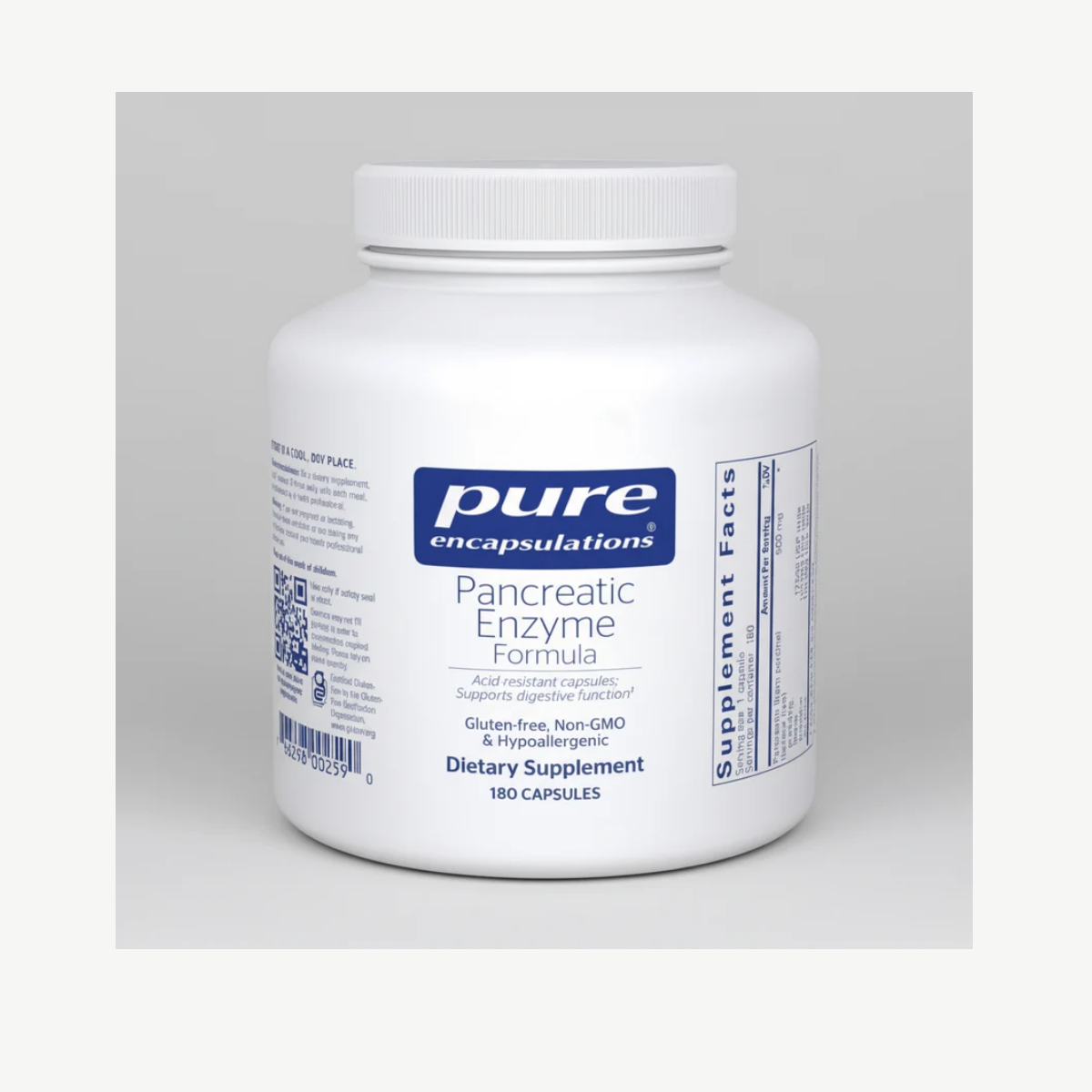 Pure Encapsulations Pancreatic Enzyme Formula - 180 Capsules front label