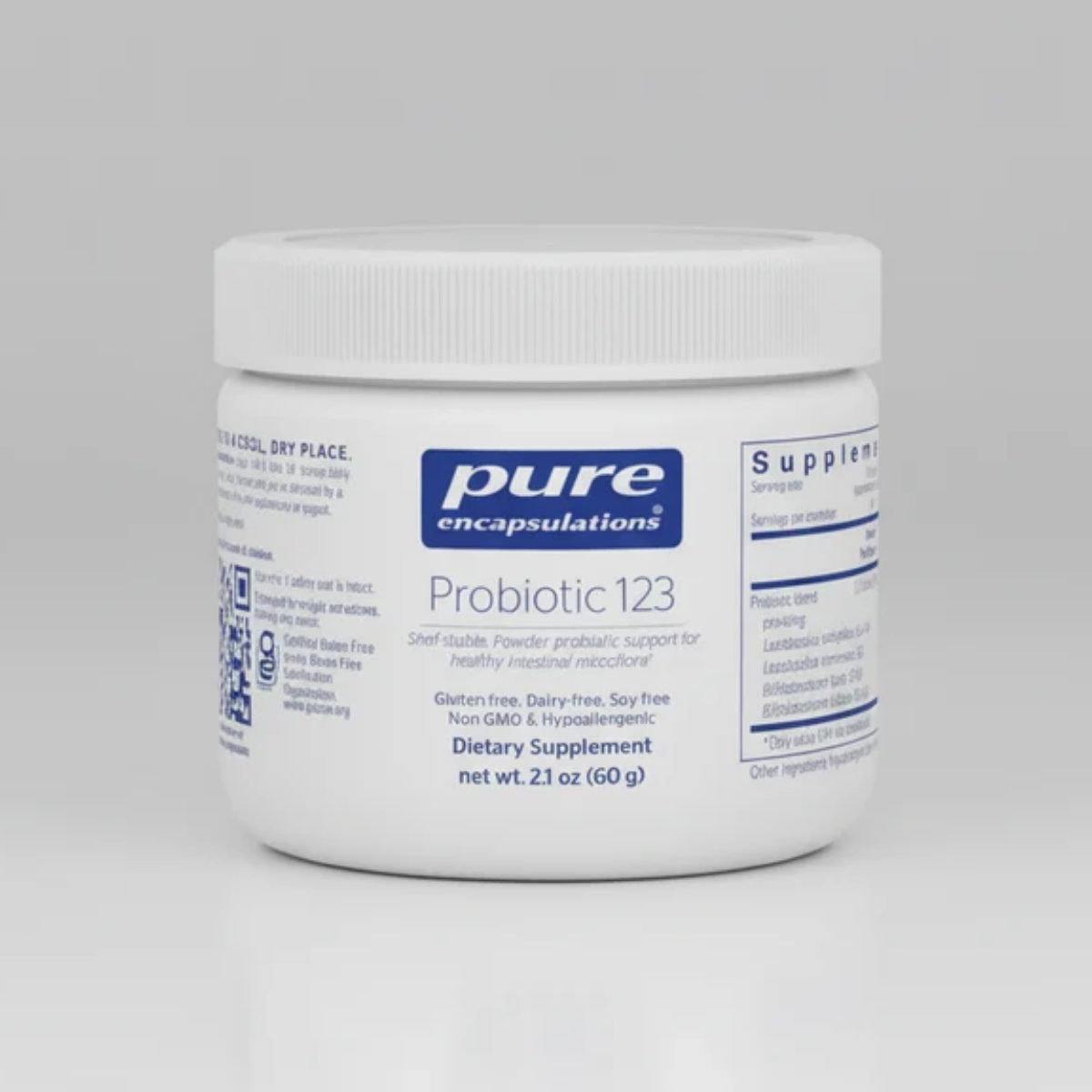 Pure Encapsulations Probiotic 123 - 2.1 oz (60 Grams) front label