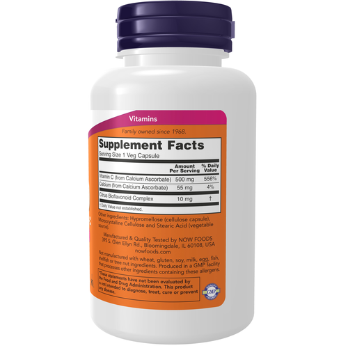 NOW Foods Vitamin C-500 Calcium Ascorbate 100 VCaps | Gentle C