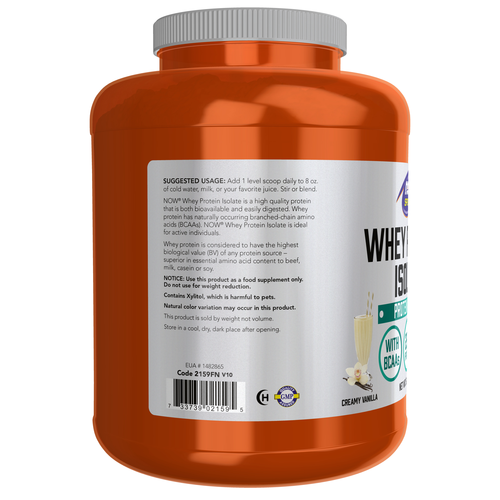 NOW Sports Whey Protein Isolate Creamy Vanilla Powder 5 lb