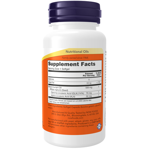 NOW Foods Black Currant Oil 500 mg 100 Softgels | GLA Omega-6