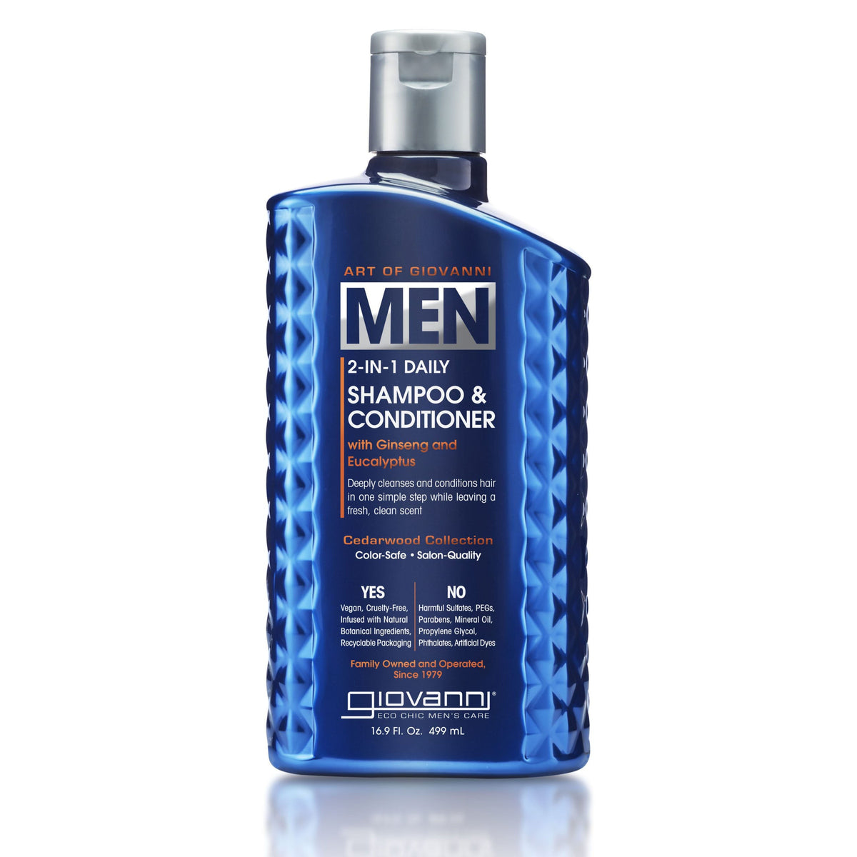 Giovanni Men 2-in-1 Daily Shampoo & Conditioner with Ginseng & Eucalyptus — 16.9 oz