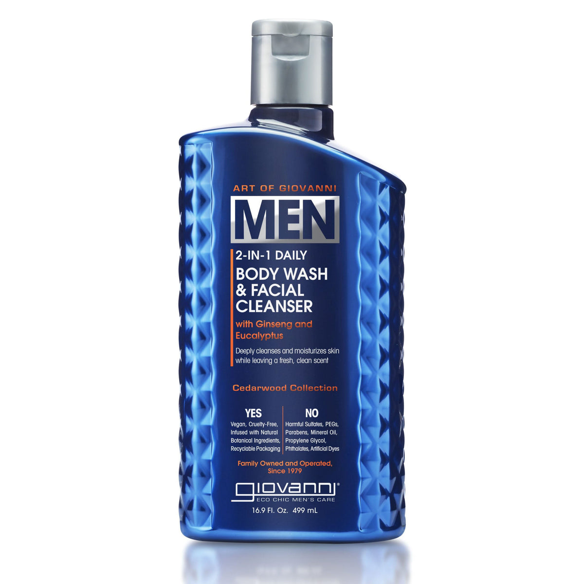 Giovanni Men 2-in-1 Daily Body Wash & Facial Cleanser with Ginseng & Eucalyptus — 16.9 oz