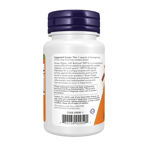 NOW Foods Gluten Digest DPP-IV Enzyme 60 Vcaps