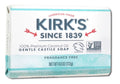 Kirk's Fragrance Free Castile Bar Soap, one 4-ounce bar in its packaging