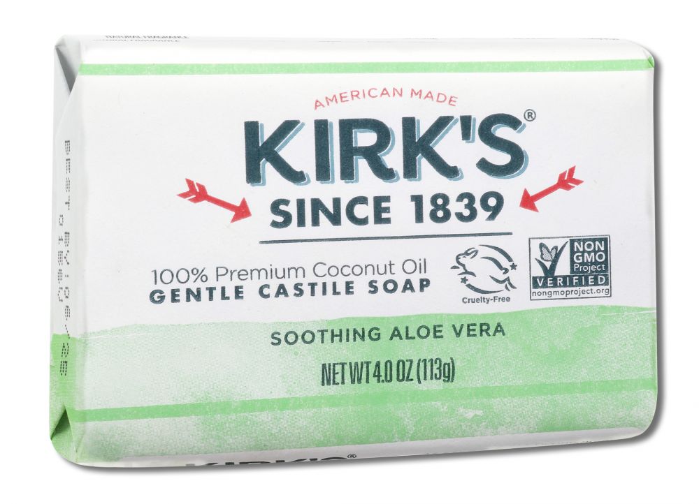 Kirk's Aloe Vera Castile Bar Soap 4 oz package