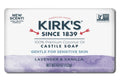 Kirk's Lavender & Vanilla Castile Bar Soap, one 4-ounce bar in its packaging