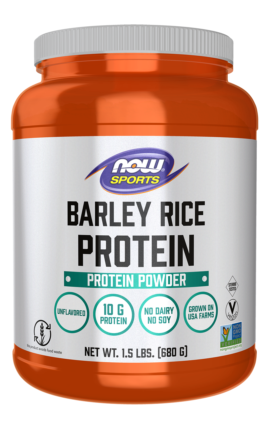 NOW Foods Barley Rice Protein Powder - 1.5 lbs. front package image
