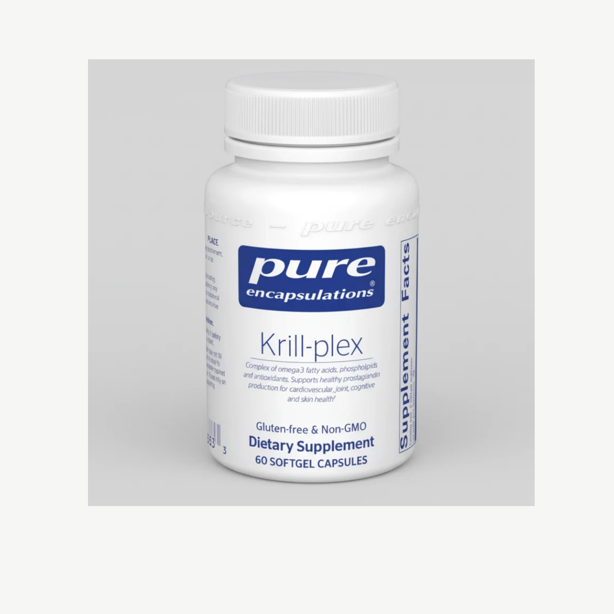 Pure Encapsulations Krill plex 500 mg 60 gels front label