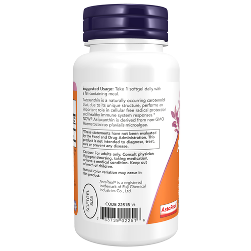 NOW Foods Astaxanthin Extra Strength 10 mg 60 Softgels