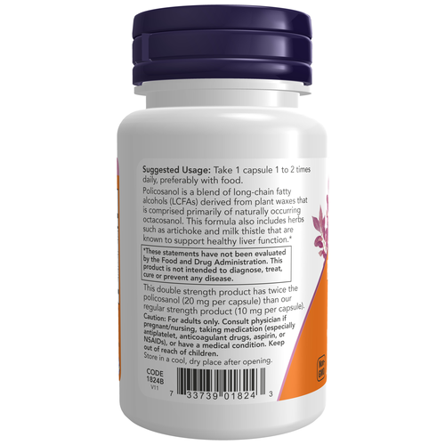 NOW Foods Policosanol 20 mg 90 Veg Capsules