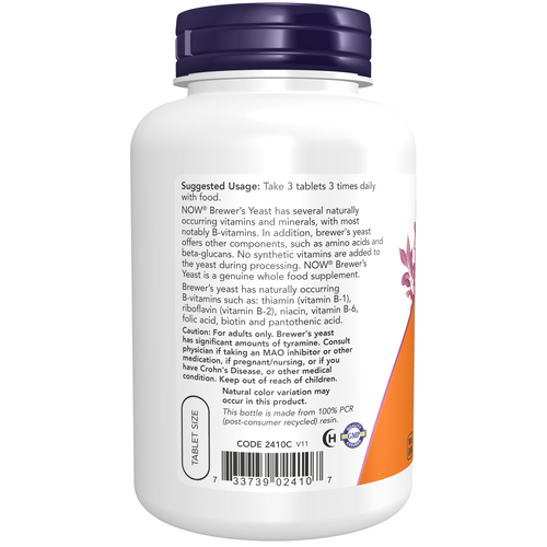 NOW Foods Brewer's Yeast 650 mg 200 Tablets | B Vitamins, Chromium & Protein