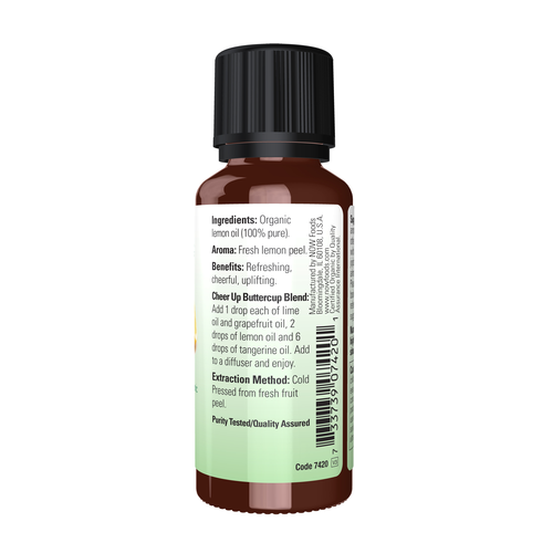 Now Essential Oils Lemon Oil Organic 1 oz
