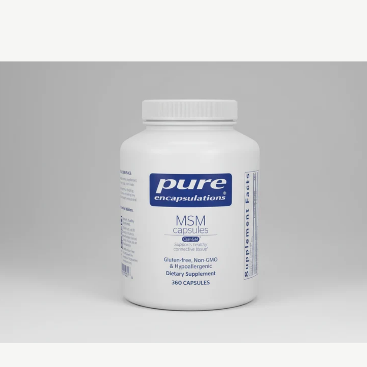 Pure Encapsulations MSM Capsules - 360 Capsules front label