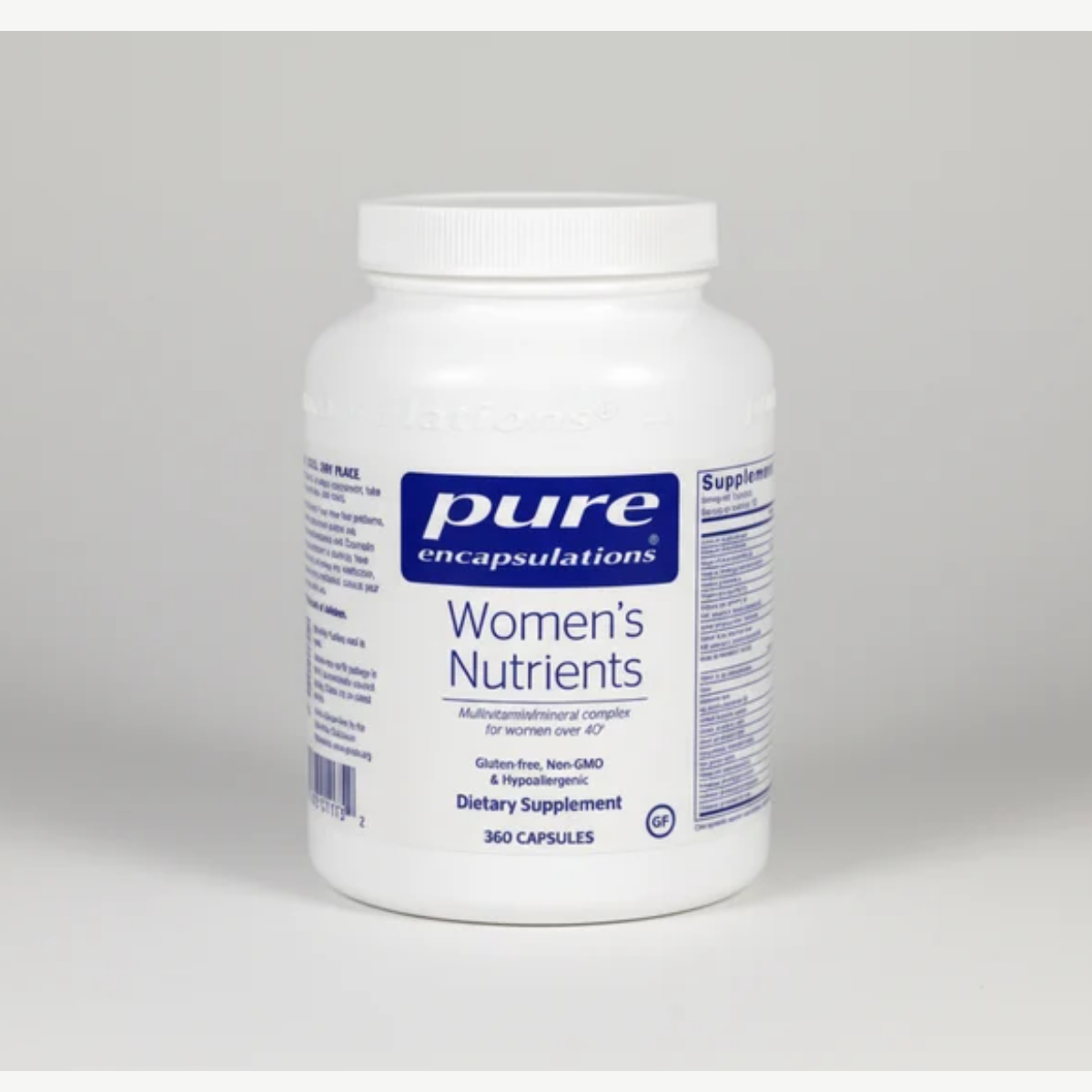 Pure Encapsulations Women's Nutrients 40+ - 360 Capsules front label