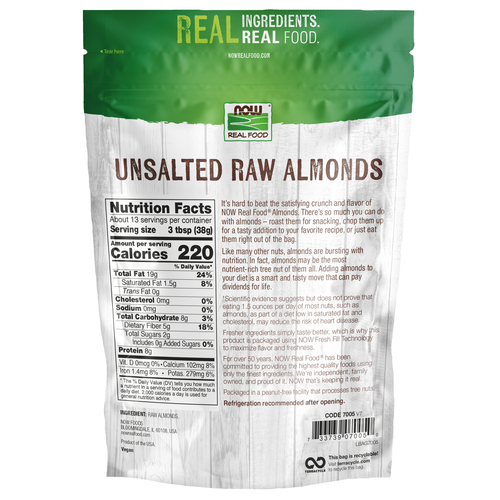 NOW Foods Raw Unsalted Almonds 1 Lb