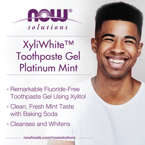 Now Solutions Xyli White Platinum Mint Toothpaste Gel with Baking Soda 6.4 oz