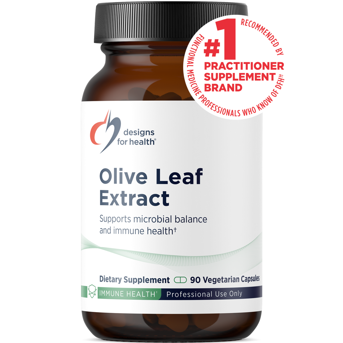 Designs for Health Olive Leaf Extract 90 capsules front label