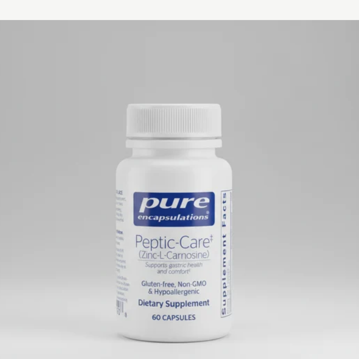 Pure Encapsulations Peptic-Care (Zinc-L-Carnosine) - 60 Capsules front label