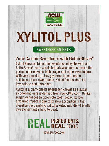 NOW Foods Xylitol Plus 75 Packets | Zero Calorie Sweetener